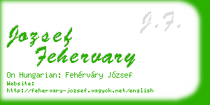 jozsef fehervary business card